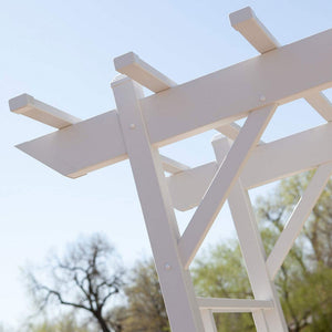 Dura-Trel Wellington Arbor 72" x 85" Outdoor Garden Arch Lattice Trellis, White
