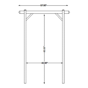 Dura-Trel Elmwood Arbor 57" x 84" PVC Outdoor Garden Arch Lattice Trellis, White