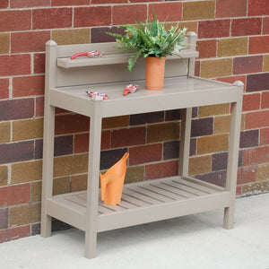 Dura-Trel Greenfield Outdoor Table Potting Bench for Gardening Supplies, Mocha