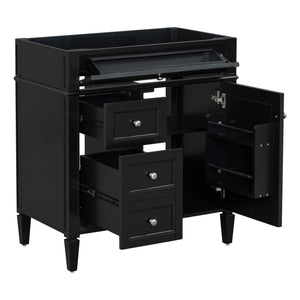 Bathroom Vanity With 2 Drawers and Tip-Out Storage Cabinet