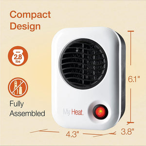 Lasko 101 MyHeat Portable Personal Electric 200W Ceramic Space Heater, White - TRAPSKI