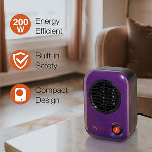 Lasko 106 MyHeat Portable Personal Electric 200 W Ceramic Space Heater, Purple