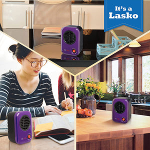 Lasko 106 MyHeat Portable Personal Electric 200 W Ceramic Space Heater, Purple