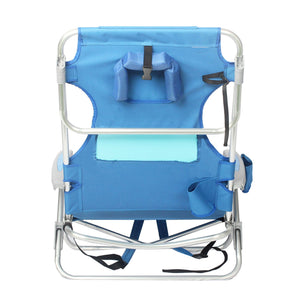 Ostrich Ladies Comfort Backpacker, Outdoor Beach Pool Reclining Chair, Blue