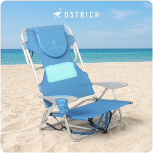 Ostrich Ladies Comfort Backpacker, Outdoor Beach Pool Reclining Chair, Blue