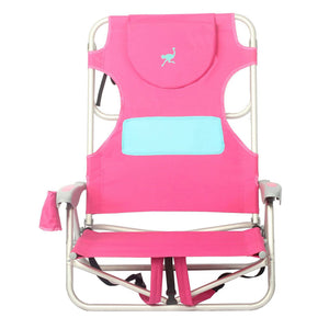 Ostrich Ladies Comfort Backpacker, Outdoor Beach Pool Reclining Chair, Pink