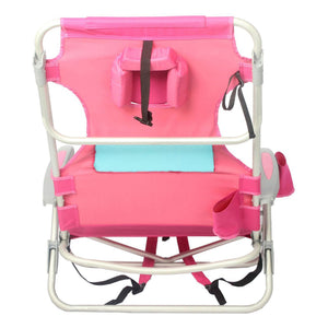 Ostrich Ladies Comfort Backpacker, Outdoor Beach Pool Reclining Chair, Pink