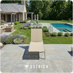 Ostrich Princeton Outdoor Chaise Lounge Pool Beach Patio Chair, Tan, 2 Pack