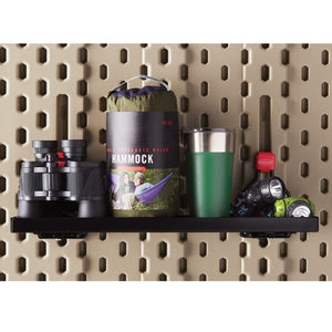 Rubbermaid Metal Backyard Shed Organizer Accessories Small Shelf, Black