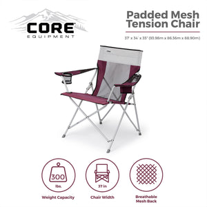 Core Portable Outdoor Camping Folding Chair with Carrying Storage Bag, Wine