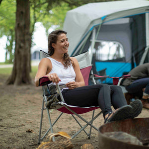 Core Portable Outdoor Camping Folding Chair with Carrying Storage Bag, Wine