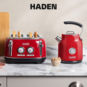 Haden Dorset 1.7 Liter Electric Water Kettle with 360-Degree Base, Rectory Red