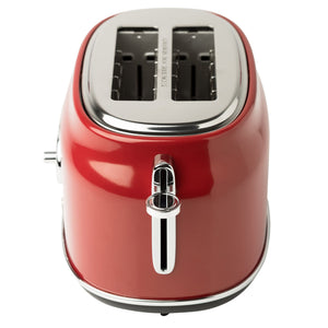 Haden Dorset 2 Slice Wide Slot Stainless Steel Toaster, Rectory Red - TRAPSKI