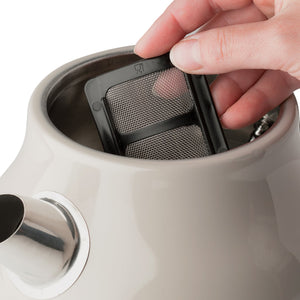 Haden Dorset 1.7 Liter Electric Water Kettle w/ 360-Degree Base, Putty & Chrome