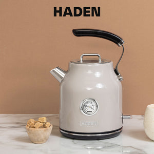 Haden Dorset 1.7 Liter Electric Water Kettle w/ 360-Degree Base, Putty & Chrome