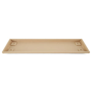 HC Companies Farmhouse Venetian 30In Rectangular Flower Box Saucer, Sand, 12 Ct