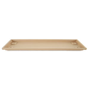 HC Companies Farmhouse Venetian 30In Rectangular Flower Box Saucer, Sand, 12 Ct