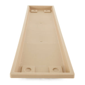 HC Companies Farmhouse Venetian 30In Rectangular Flower Box Saucer, Sand, 12 Ct