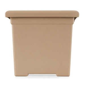 HC Companies 13.25"Dx15.5"W Outdoor Square Accent Planter, Sandstone Tan (2 Pk)