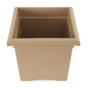 HC Companies 13.25"Dx15.5"W Outdoor Square Accent Planter, Sandstone Tan (2 Pk)