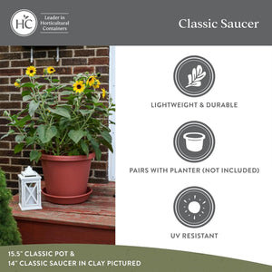 HC Companies Classic Plastic 10 Inch Round Flower Pot Plant Saucer, Sandstone - TRAPSKI