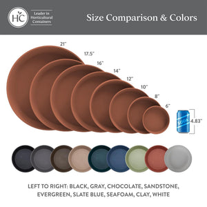 HC Companies Classic Plastic 10 Inch Round Flower Pot Plant Saucer, Sandstone - TRAPSKI