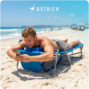 Ostrich The Heavy-Duty Backpacker Portable Reclining Beach Camping Chair, Blue