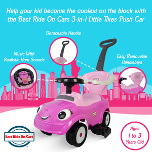 Best Ride On Cars Baby 3 in 1 Little Tikes Push Car Stroller Ride On Toy, Pink