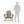 Leisure Classics UV Protected Indoor Outdoor Adirondack Lounge Deck Chair, Taupe