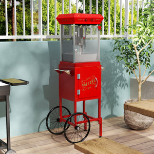 Popcorn Machine with Cart, 6 Oz Stainless Steel Pot