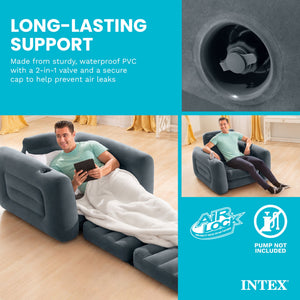 Intex Inflatable Pull Out Sofa Chair Sleeper w/ Twin Sized Air Mattress (3 Pack)