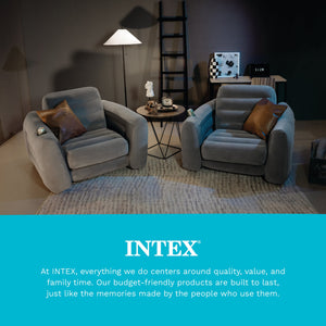 Intex Inflatable Pull Out Sofa Chair Sleeper w/ Twin Sized Air Mattress (3 Pack)