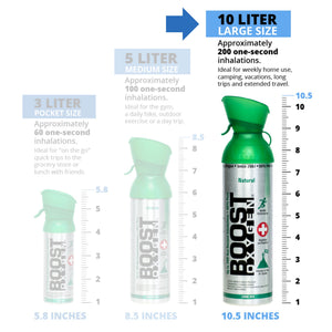 Boost Oxygen Natural Portable 10 Liter Pure Oxygen Canister, Menthol (4 Pack) - TRAPSKI