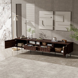 TV Stand For TVs Up To 85" With Closed Storage - Walnut