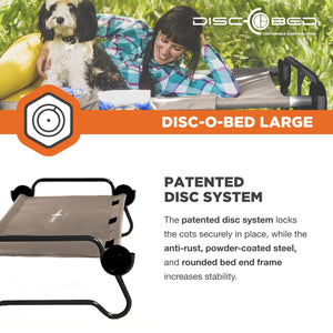 Disc-O-Bed Large Cam-O-Bunk Benchable Double Cot with Storage Organizers, Tan - TRAPSKI