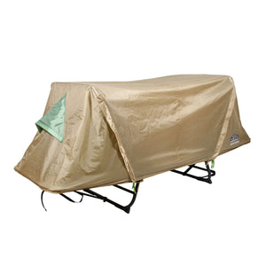 Kamp-Rite Original Quick Setup 1 Person Cot, Lounge Chair, and Tent, Green & Tan