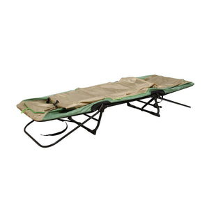 Kamp-Rite Original Quick Setup 1 Person Cot, Lounge Chair, and Tent, Green & Tan