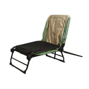 Kamp-Rite Original Quick Setup 1 Person Cot, Lounge Chair, and Tent, Green & Tan