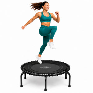 JumpSport 350f Indoor Lightweight 39-Inch Folding Fitness Trampoline, Black