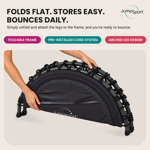 JumpSport 350f Indoor Lightweight 39-Inch Folding Fitness Trampoline, Black