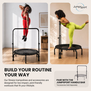 JumpSport 370 Home Gym 39" Heavy Duty Fitness Trampoline with 4-In-1 DVD, Black