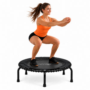 JumpSport 370 PRO Indoor Heavy Duty Lightweight 39 In Fitness Trampoline, Black