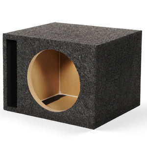 QPower QBASS Vented Chamber 12" Single Audio Subwoofer Enclosure Box, Charcoal