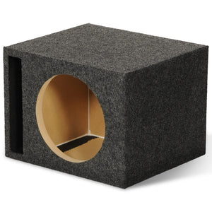 QPower QBASS Vented Chamber 12" Single Audio Subwoofer Enclosure Box, Charcoal