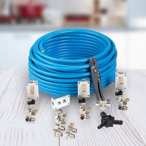 MaxLine 300 Foot 0.75 Inch Semi-Flexible Compressed Air Tubing Master Kit, Blue