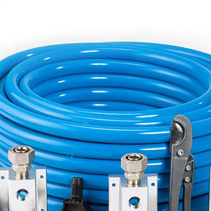 MaxLine 300 Foot 0.75 Inch Semi-Flexible Compressed Air Tubing Master Kit, Blue