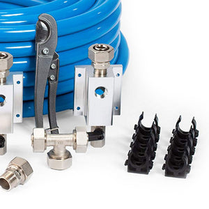 MaxLine 300 Foot 0.75 Inch Semi-Flexible Compressed Air Tubing Master Kit, Blue