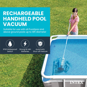 Intex Rechargeable Handheld Above Ground Pool Vacuum Cleaner with 2 Brush Heads