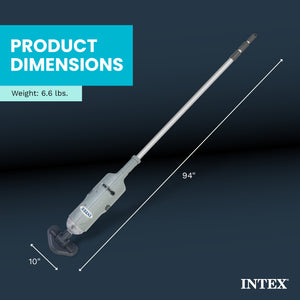 Intex Rechargeable Handheld Above Ground Pool Vacuum Cleaner with 2 Brush Heads