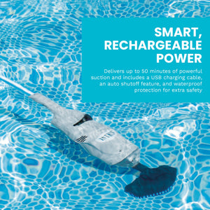 Intex Rechargeable Handheld Above Ground Pool Vacuum Cleaner with 2 Brush Heads